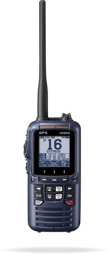 Standard Horizon HX890E DSC/GPS Handmarifoon - Drijvend- 6W - MOB functie Marine blauw